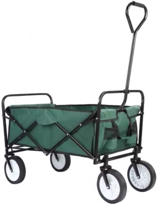 Bolderkar 115 kg Groen - Opvouwbaar, Strandwagen en Met duwstang met Opvouwbaar tuinwagen - Voor Buitengebruik van Bolderkar — afbeelding 3