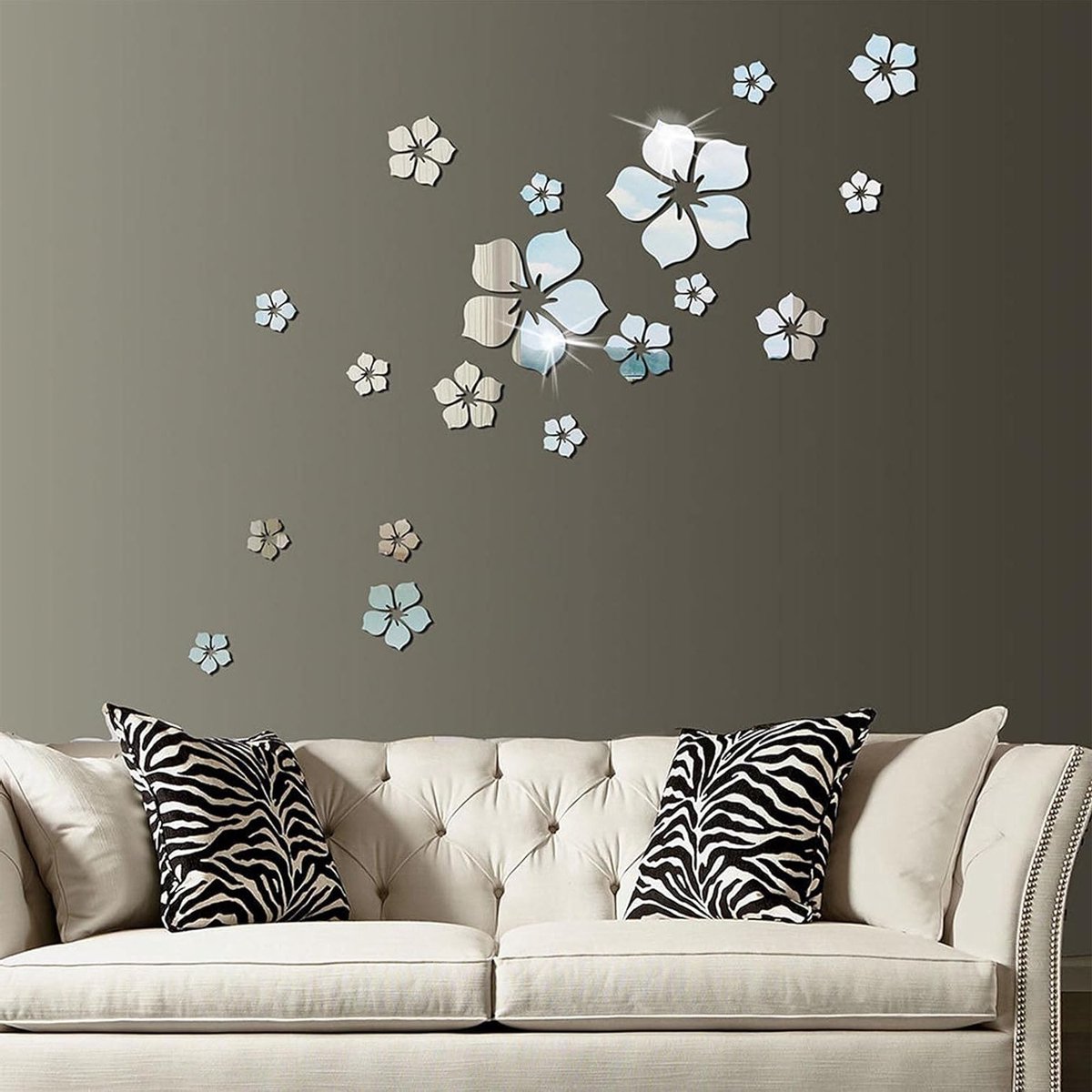 18 Stuks Spiegel Wandstickers voor DIY Decoratie, Acryl Zelfklevende Spiegels voor Slaapkamer, Badkamer en Woonkamer Achtergronddecoratie