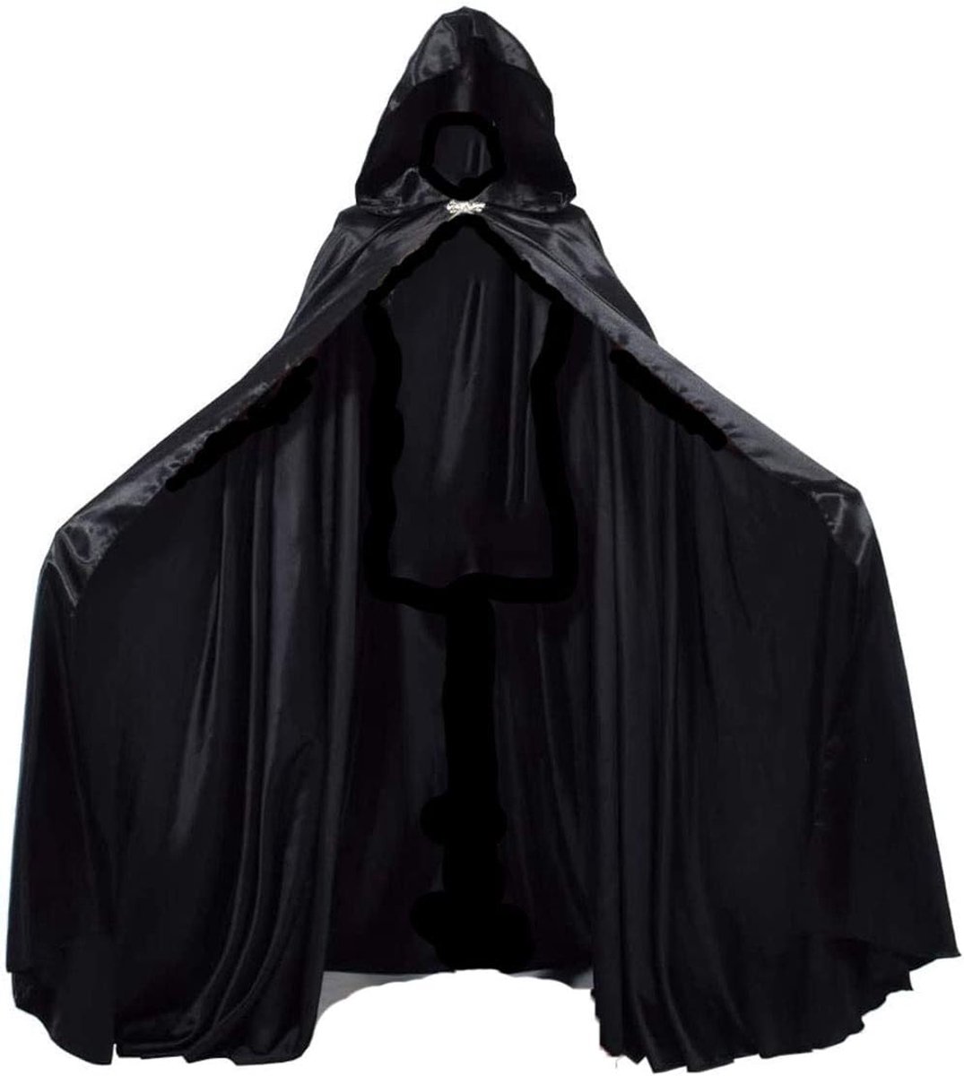 Graceart Unisex Adult Halloween Robe with Hood, Full Length Satin Robe, 136 cm - ShopVlot