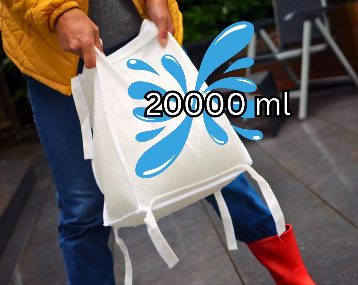 Speedwellstar 5 x Flood Barrier Bag Water Activated Grote Kubus Zandloze Zandzak Zeer Absorberende 2000ml 40x36x15cm - ShopVlot