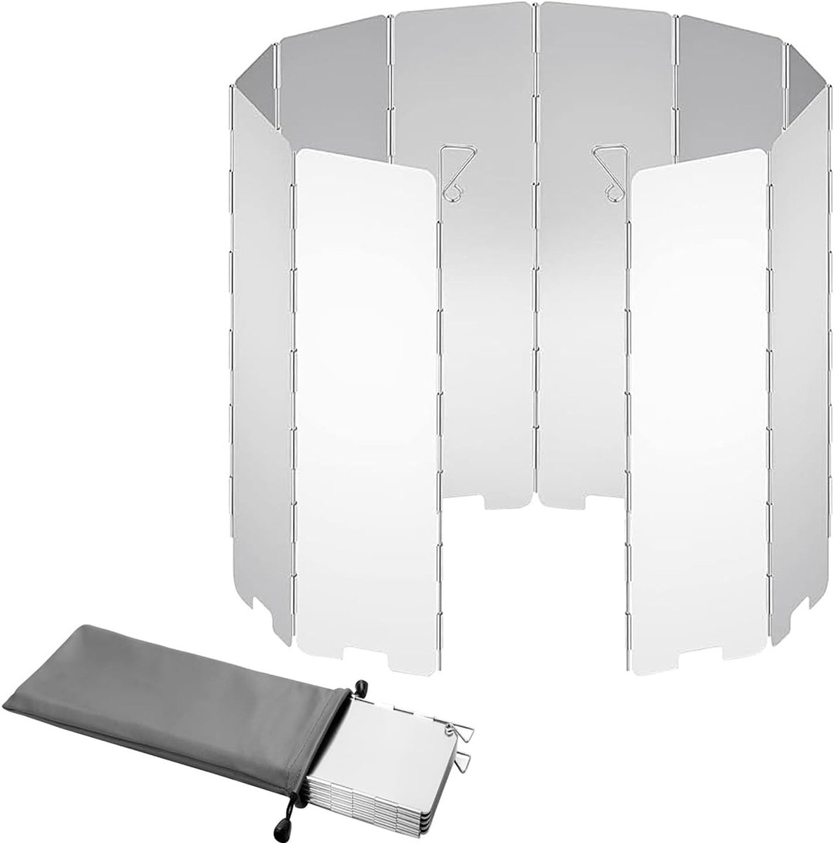 Windscherm voor Gaskachel - Zilver - 8,5 cm - Opvouwbaar Aluminium - Voor Camping en Outdoor-Activiteiten