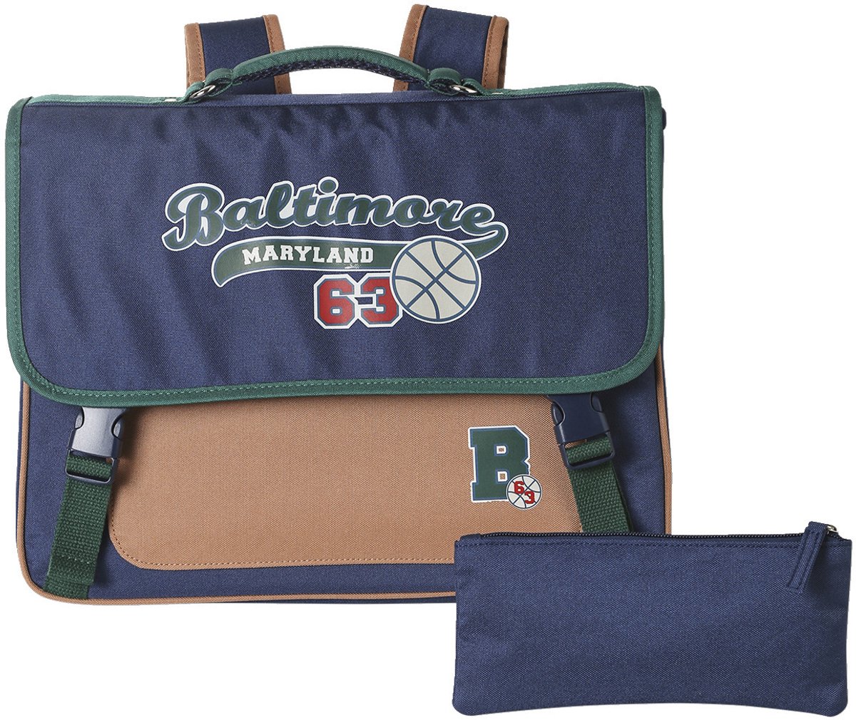 Vertbaudet Schooltas + etui Baltimore jongen