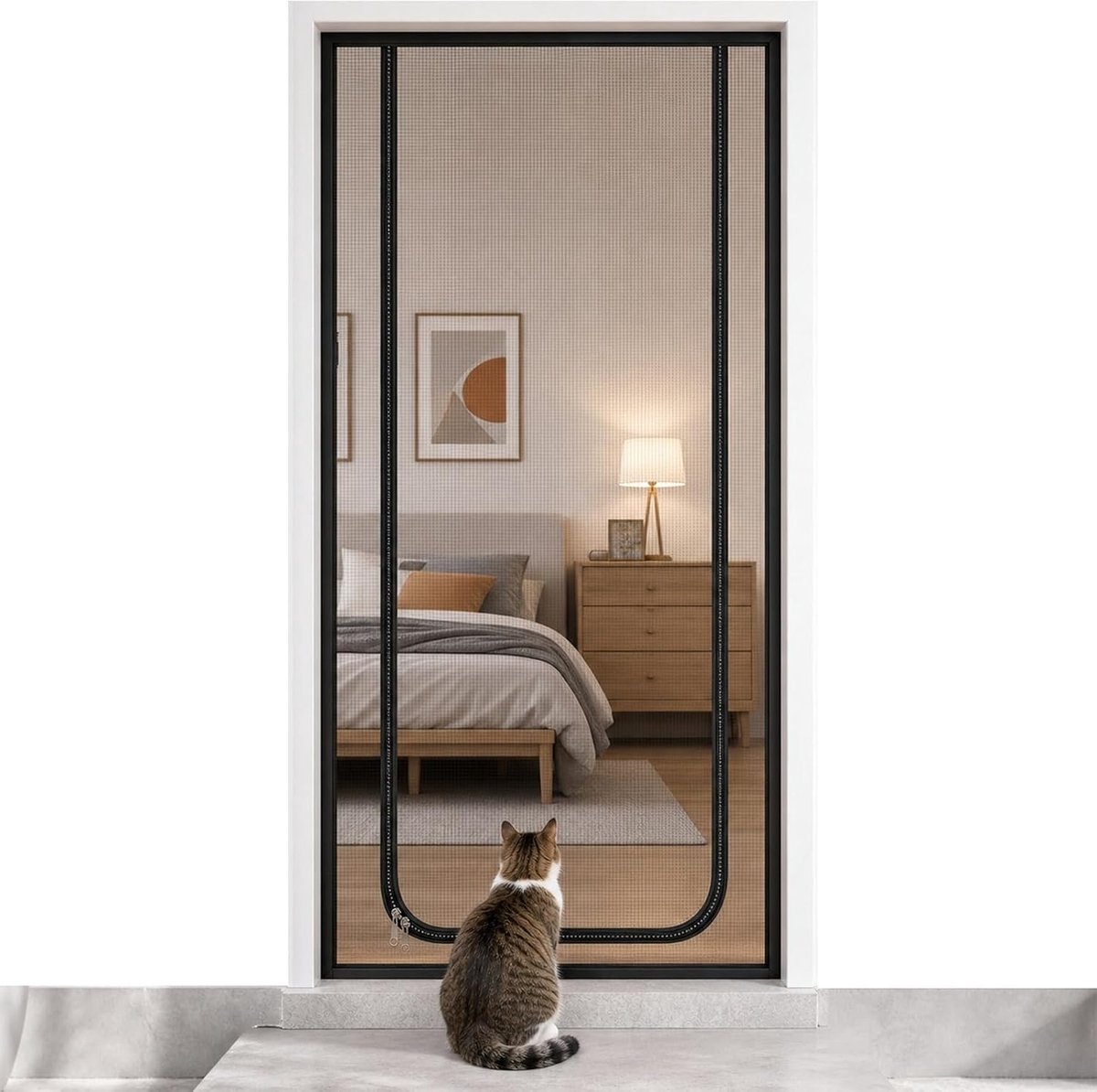 Kattenhek 90 cm x 200 cm - Sterk mesh materiaal - Met ritsopening - Bescherming tegen insecten - ShopVlot
