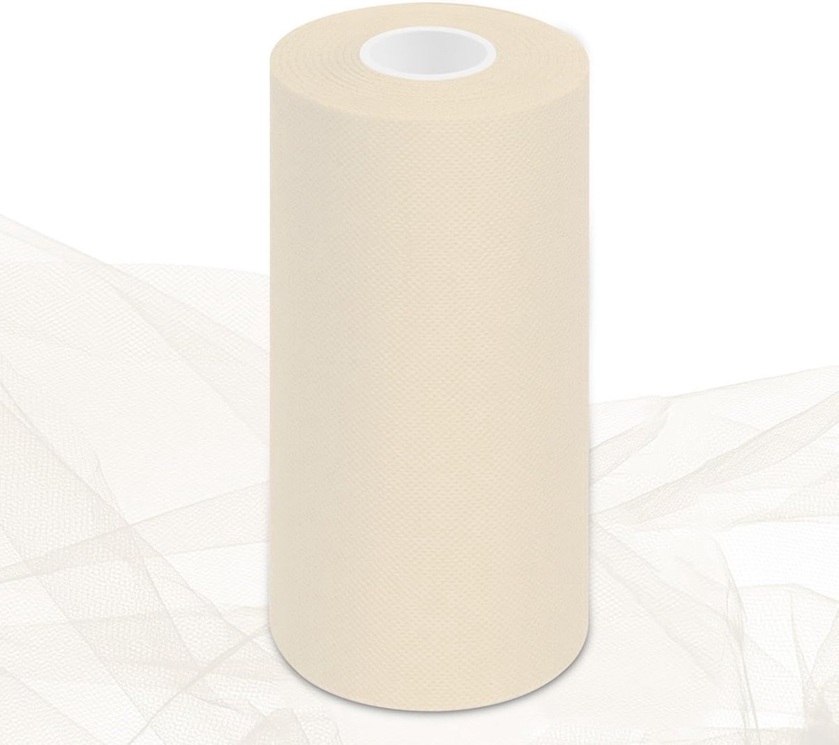 Tulle rol 30 cm x 92 m - beige polyester - naadloze rand - perfect voor bruiloften - ShopVlot