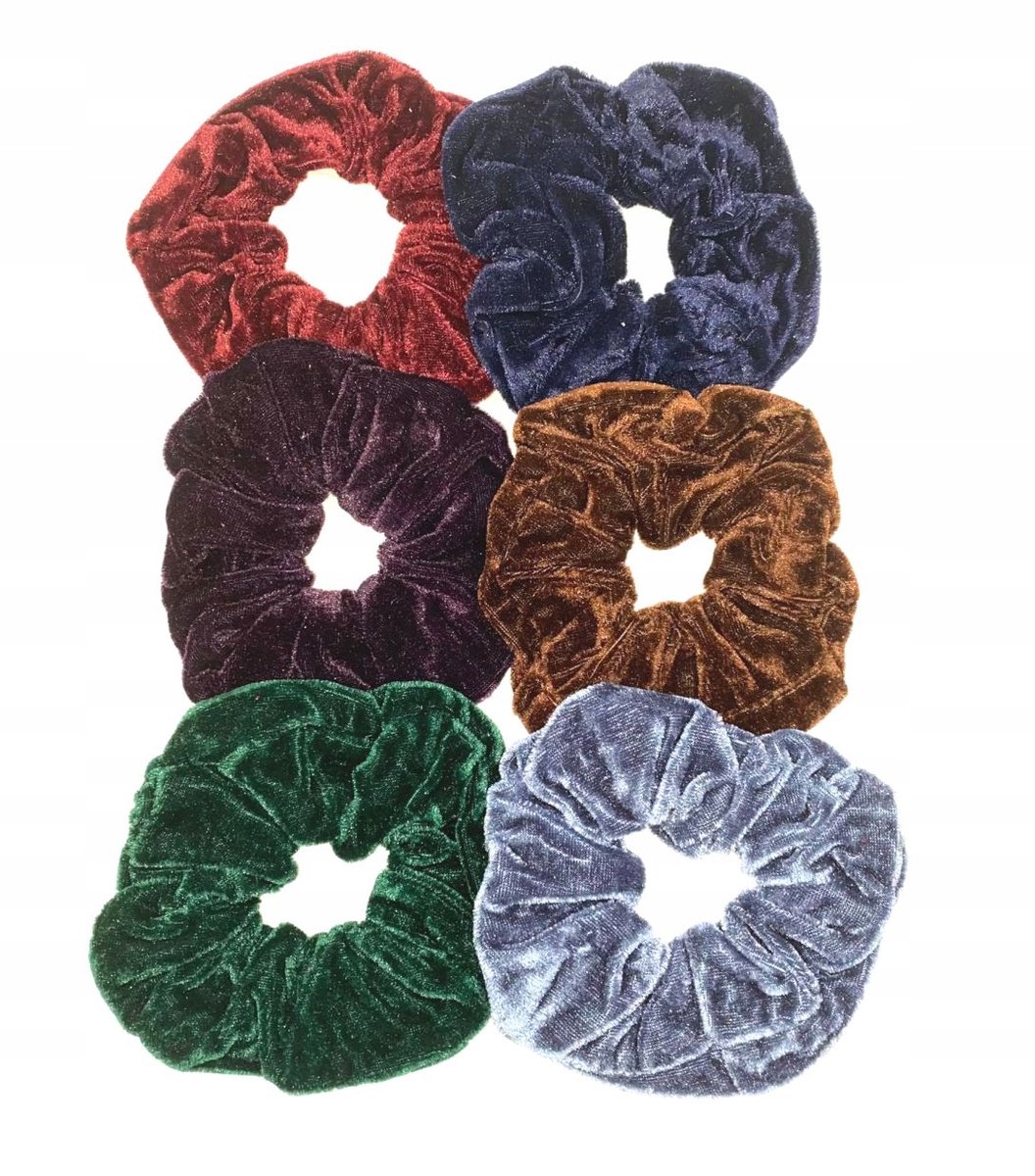 Set van 6 Luxe Velours Scrunchies Haarbanden - Sterk & Mix Kleuren