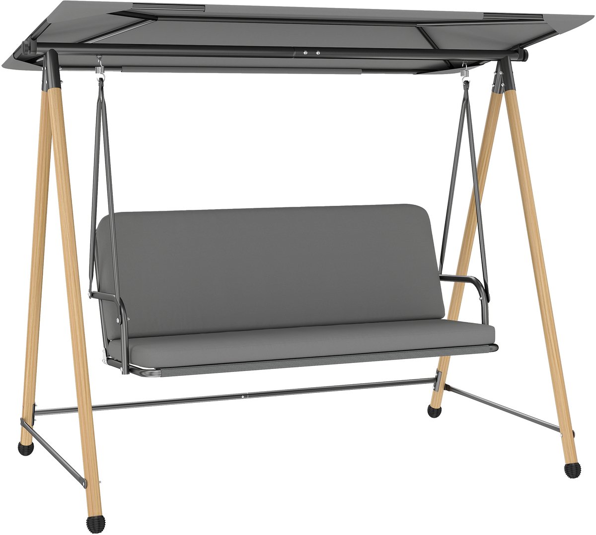 Outsunny schommelbank - Staal, polyester - 208 x 125 x 180 cm - Grijs
