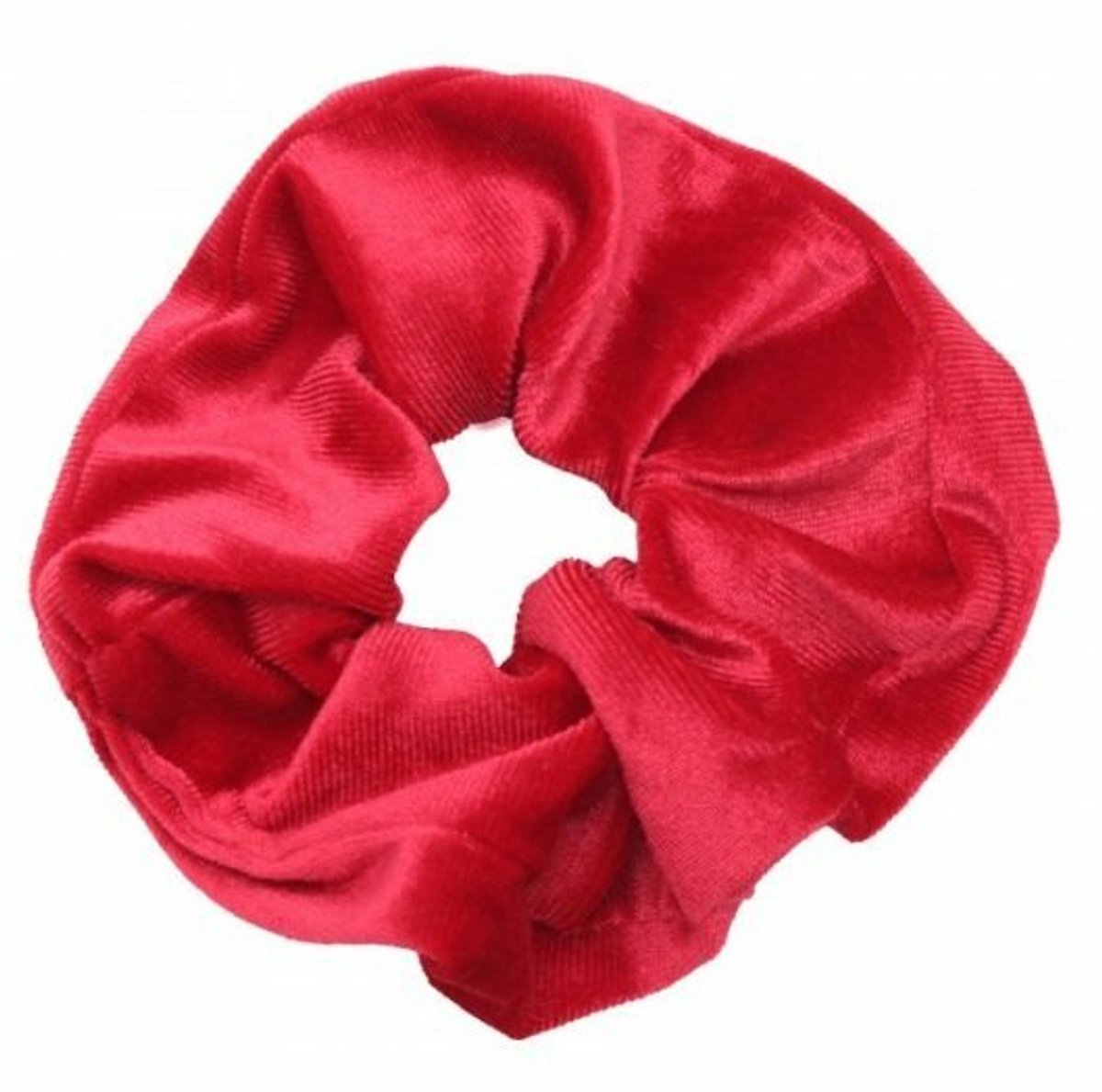 Haarsoires Haarelastiek Scrunchie – Basic – Velvet Stof – Rood - Haarkrinkel - Haar Elastiek met Stof - Zacht & Haarvriendelijk