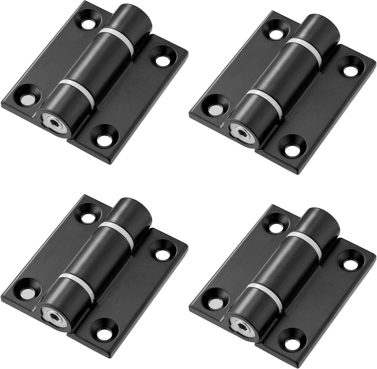 Set van 4 zwarte scharnieren met instelbare positie - ShopVlot