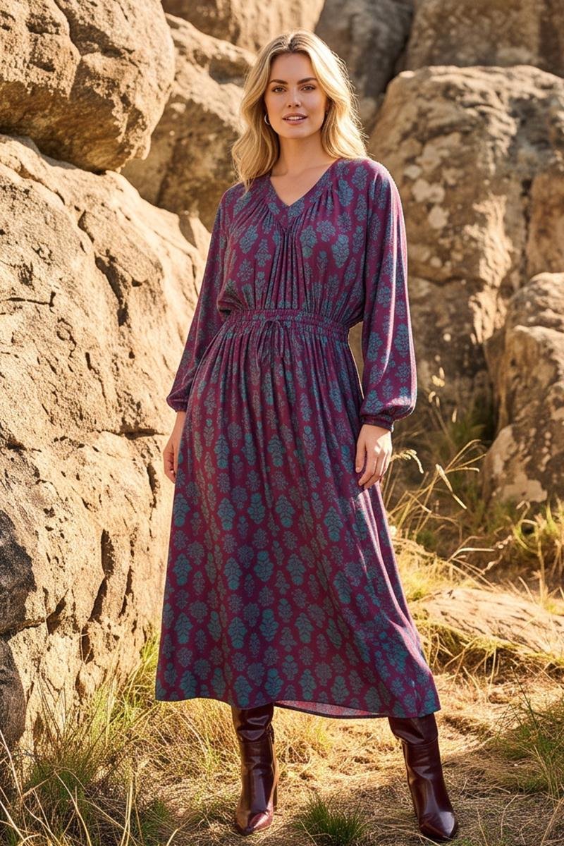 Didi Dames Dress Eternity Red Gloom print Rood