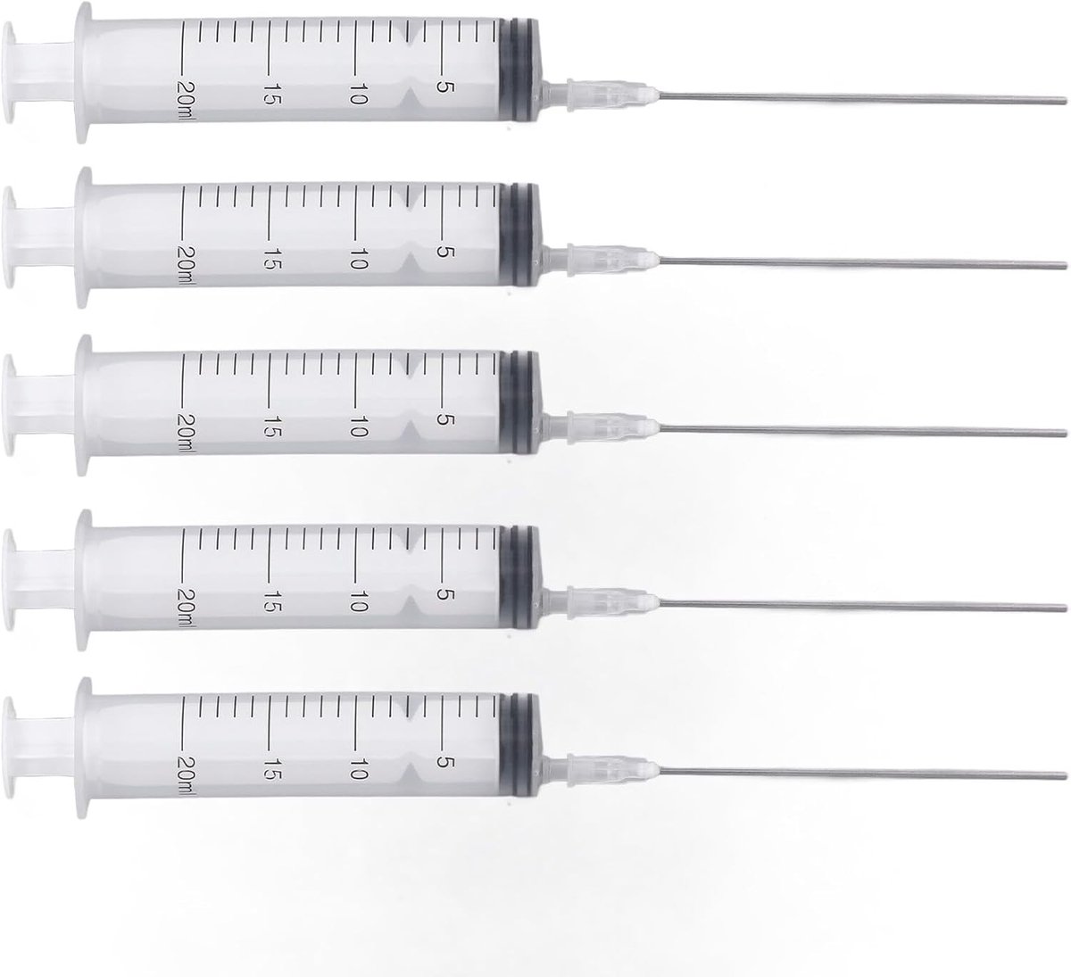 Cartridge Navulset - Multicolor - 5 Stuks - 20 Ml Spuiten met Platte Naald - Voor Inkjetprinters