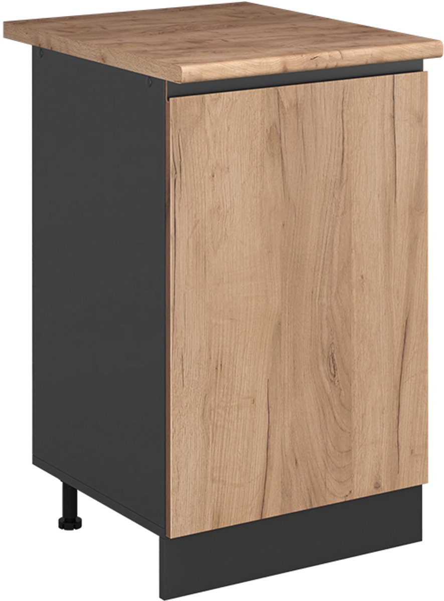Vicco Keukenonderkast R-Line, Goudkleurig Eiken/Antraciet, 50 cm goudkleurig eiken werkblad