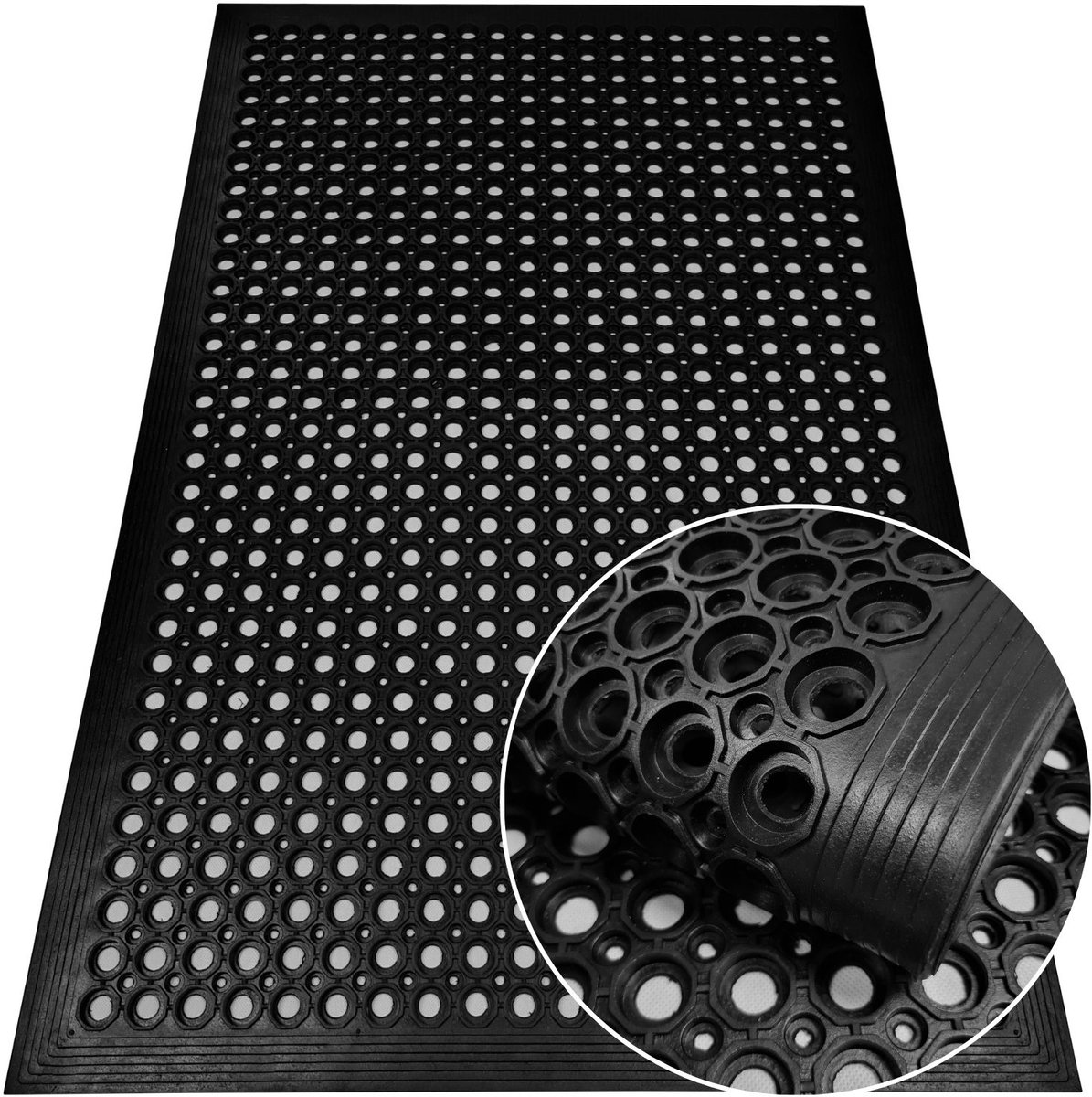 Merkloze Rubberen Buitenmat 90x150 cm - Antislip en Duurzaam
