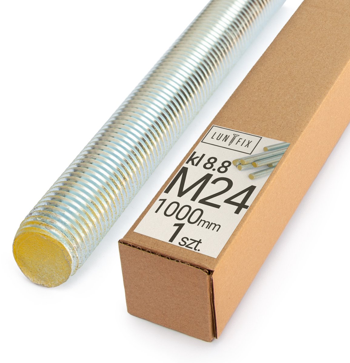 LUN FIX - Draadstang M24 gegalvaniseerd 100cm 1m - staal 8.8 - 1 stuk