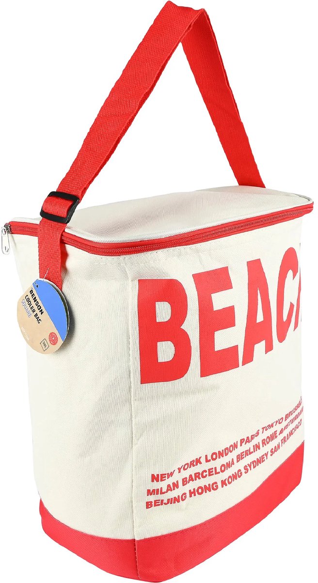 Benson Koeltas 20 liter rood met schouderriem en aluminium isolatie