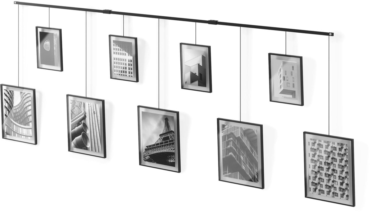 Famanu – fotolijst gallery set met verstelbare wandcollage voor 9 foto's