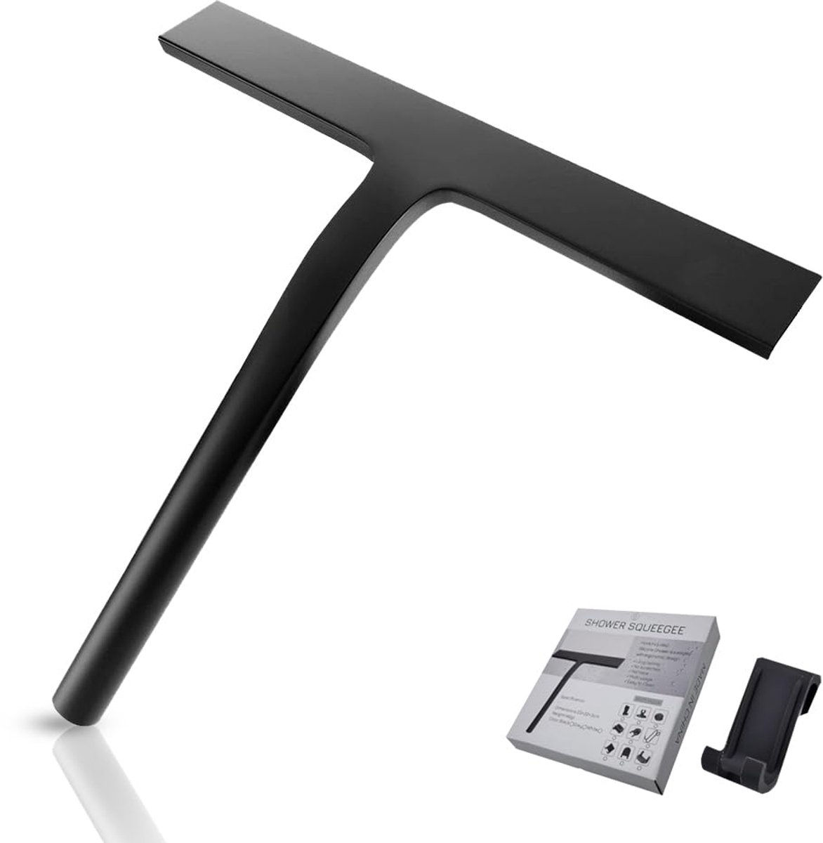 Famanu – Siliconen douchetrekker met houder zonder boren, 23 cm