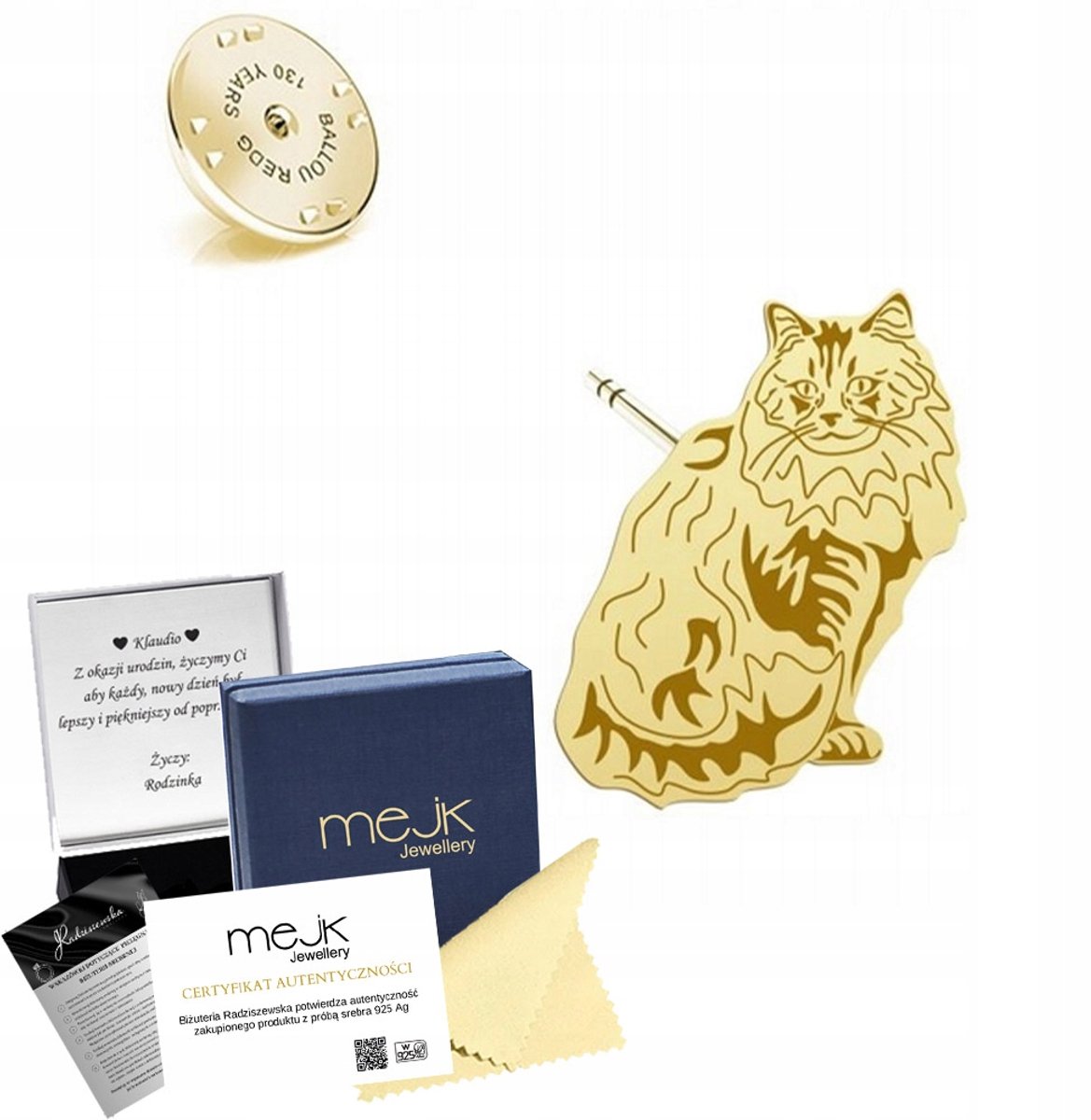 Gouden Norwegian Boskat Speld 925 Zilver - Cadeau voor Vrouwen