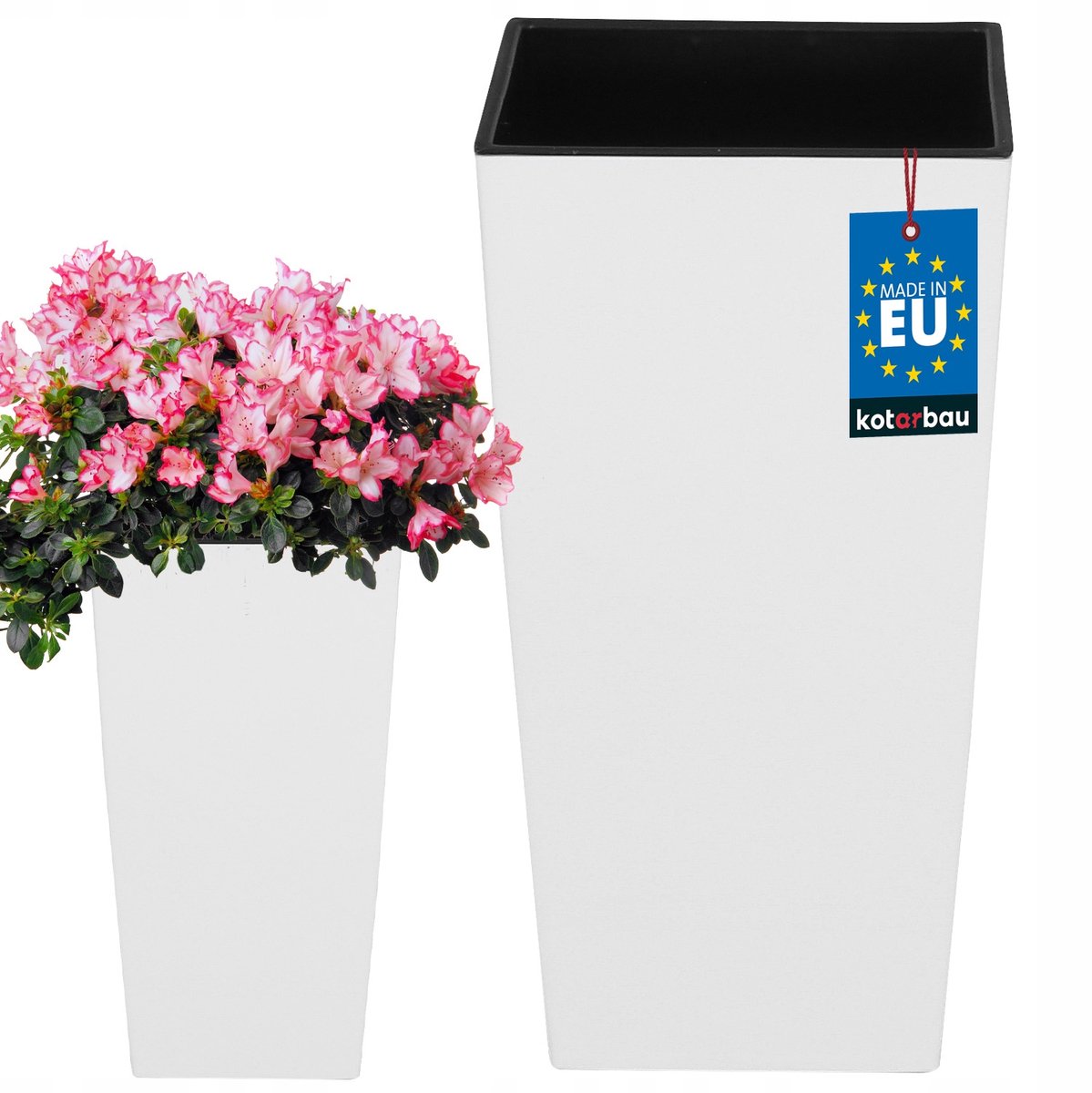 Merkloze Witte Plantenbak 17x32,5 cm met Inzetstuk