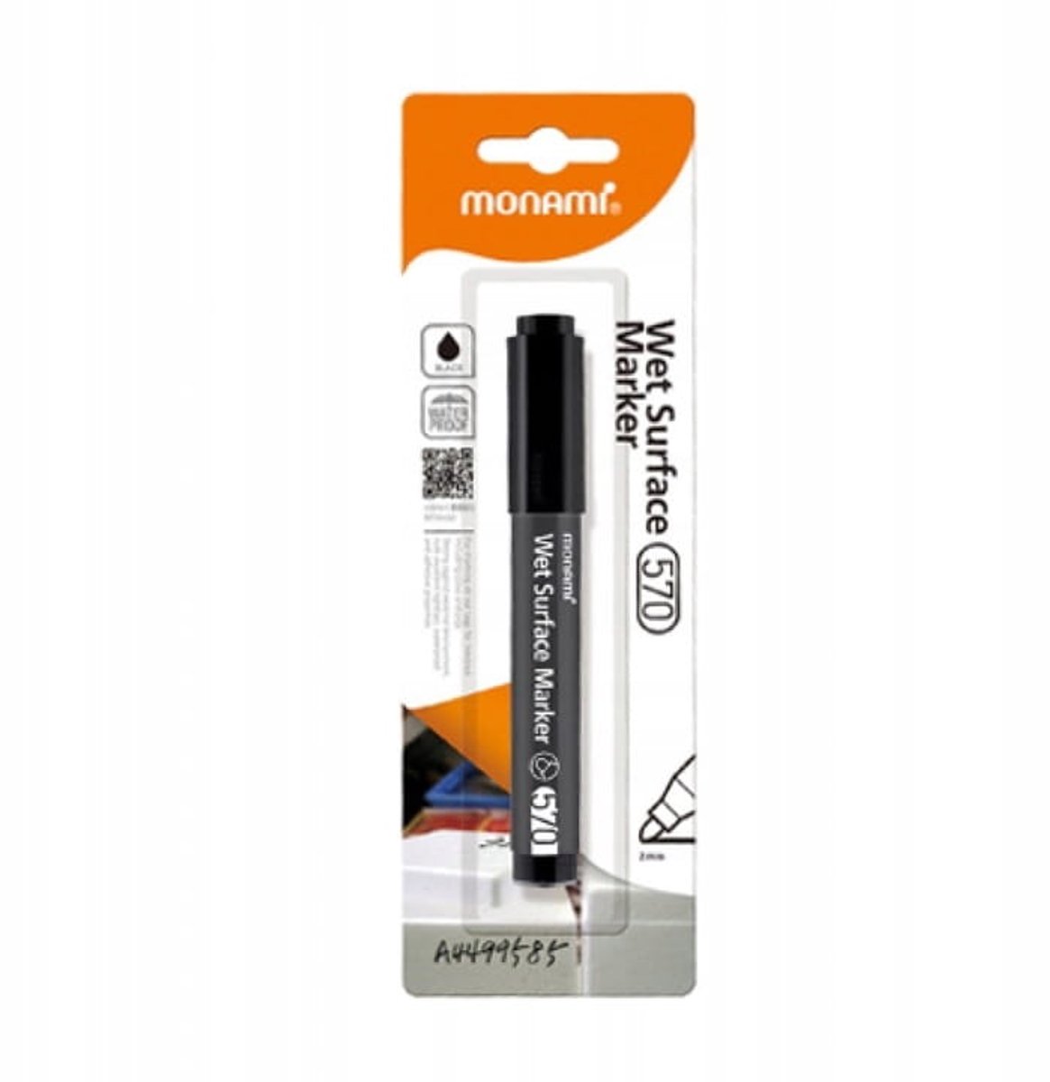 Monami Permanent Marker Zwart - Voor Natte Oppervlakken