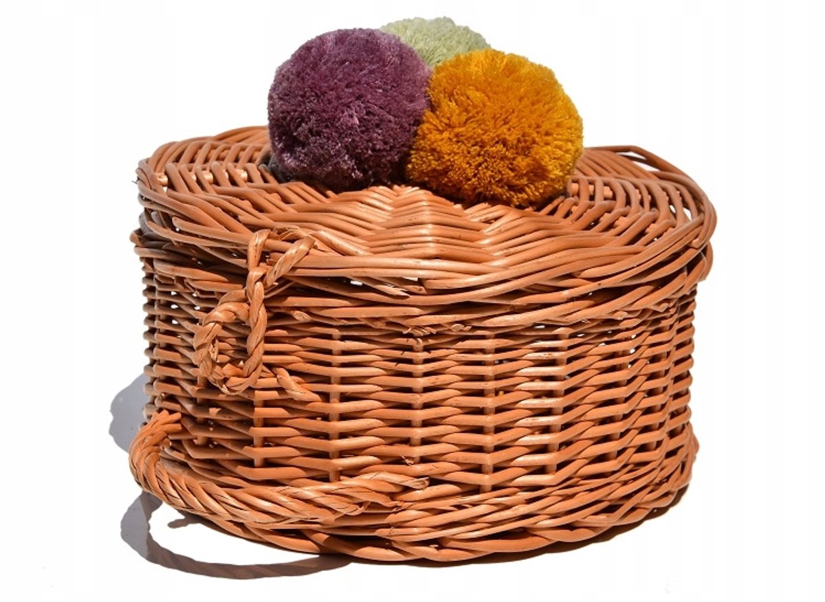 Ronde Wikkenmand met Deksel - 23 cm