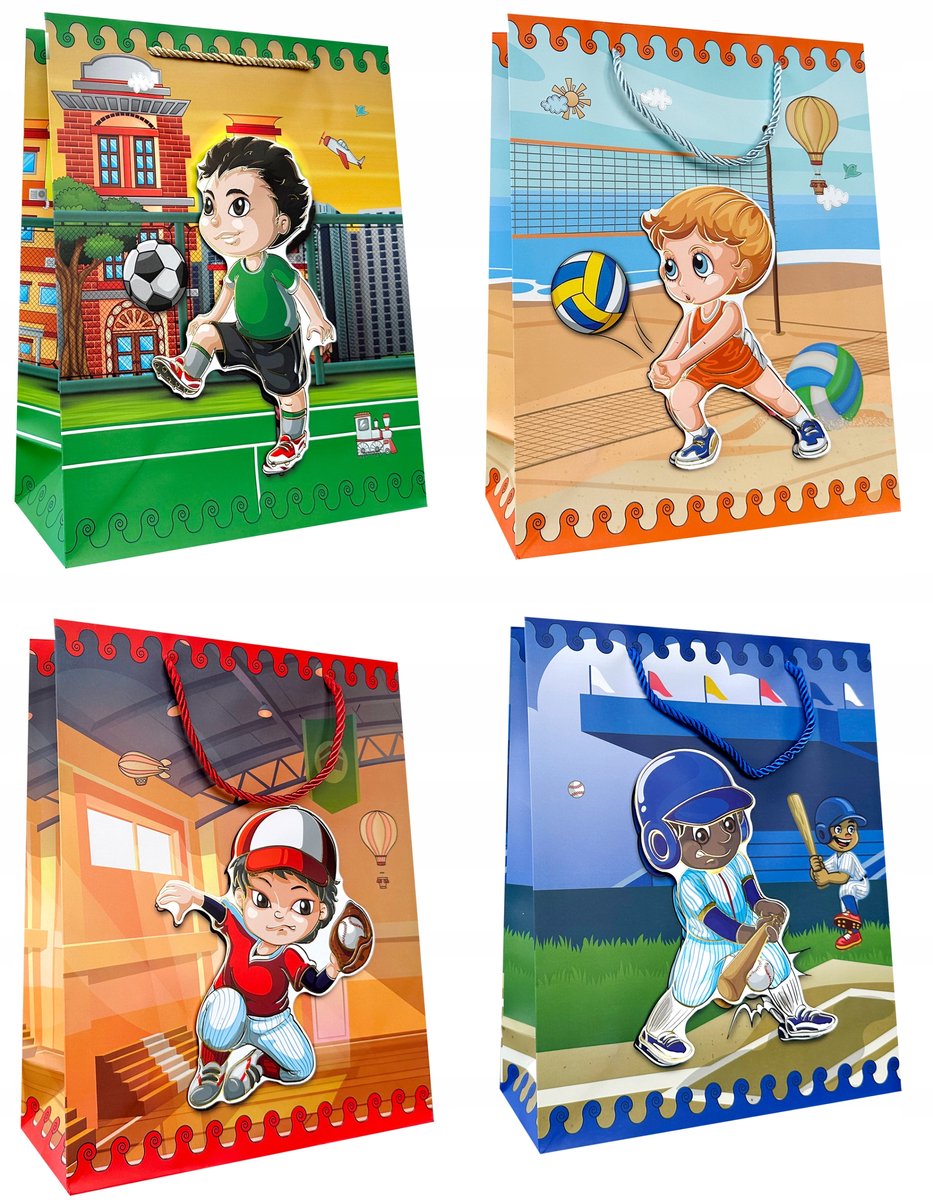 Decoratieve Cadeautas 30x41,5x12cm Kinder Motief - 1 Stuk
