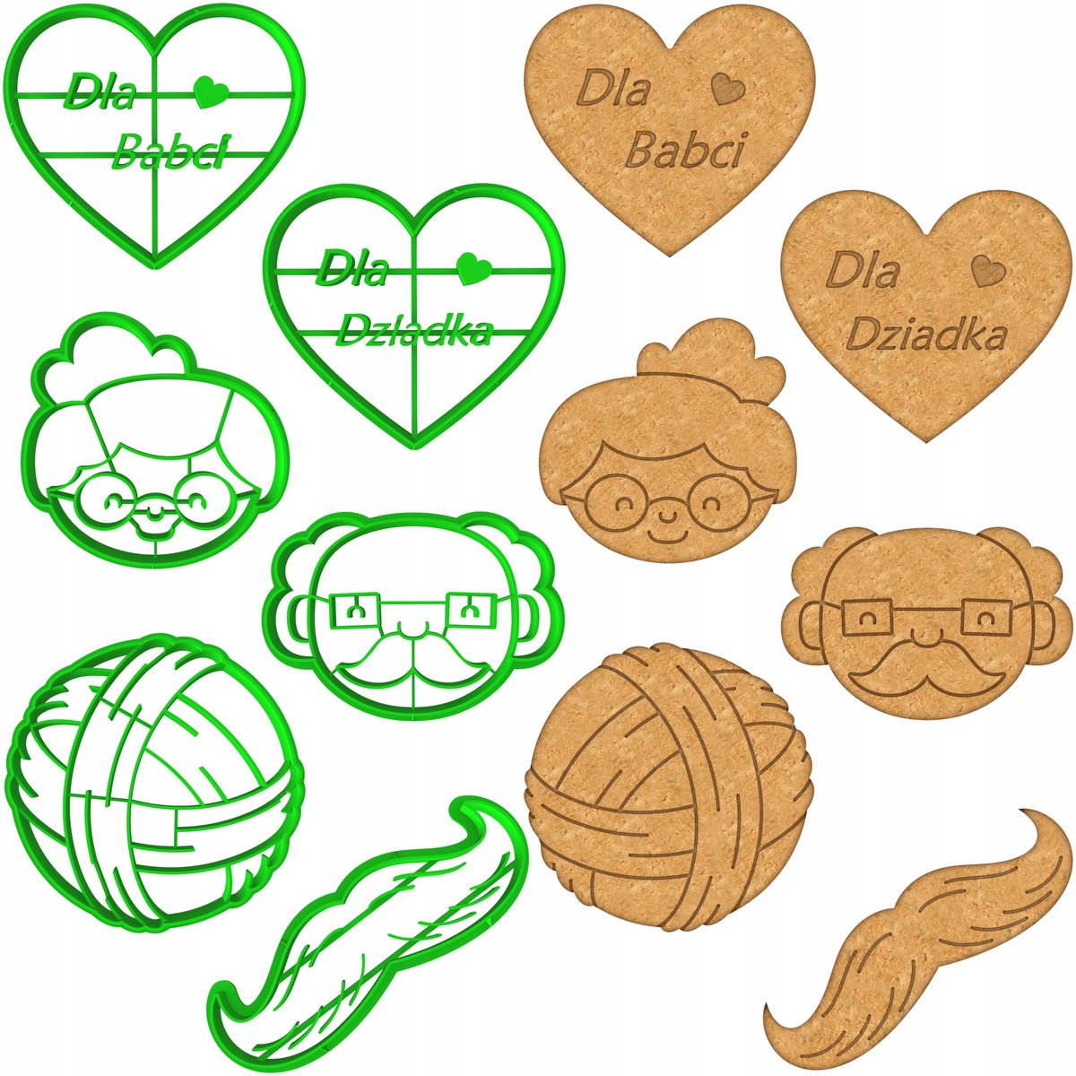 6x Koekjesvormpjes Grootouders - Koekjes & Ontbijtkoek