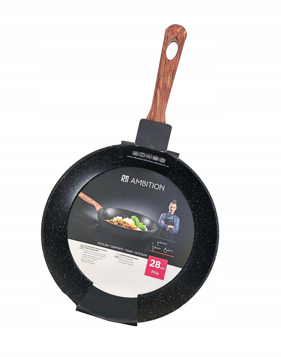 Ambition Pria Koekenpan 28 cm - Anti-aanbak met Houten Handvat