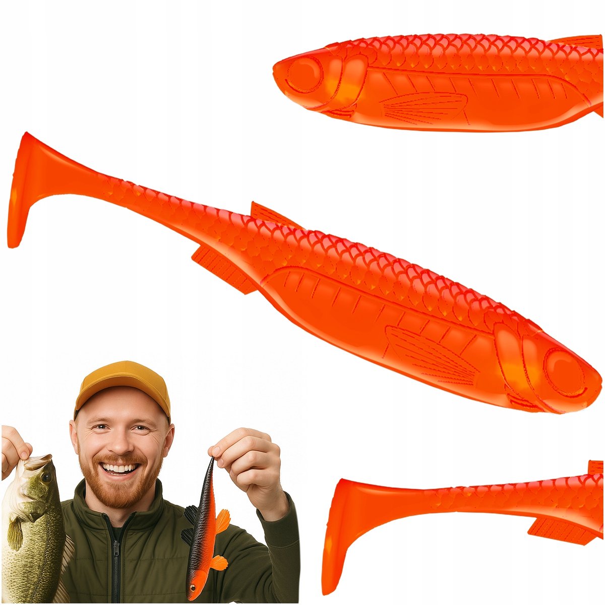 Libra Kunstaas Kraken Shad 7,5cm 8 stuks - Hot Orange