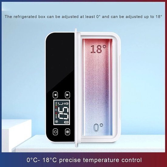 NC Insuline Koelkast - Diabetes koelbox - Medische koeling voor op reis/ auto - LCD display -Draagbare Medicijn Koelbox - 0 tot 18 °C - 7800 mAh - USB Oplaadbaar — afbeelding 3