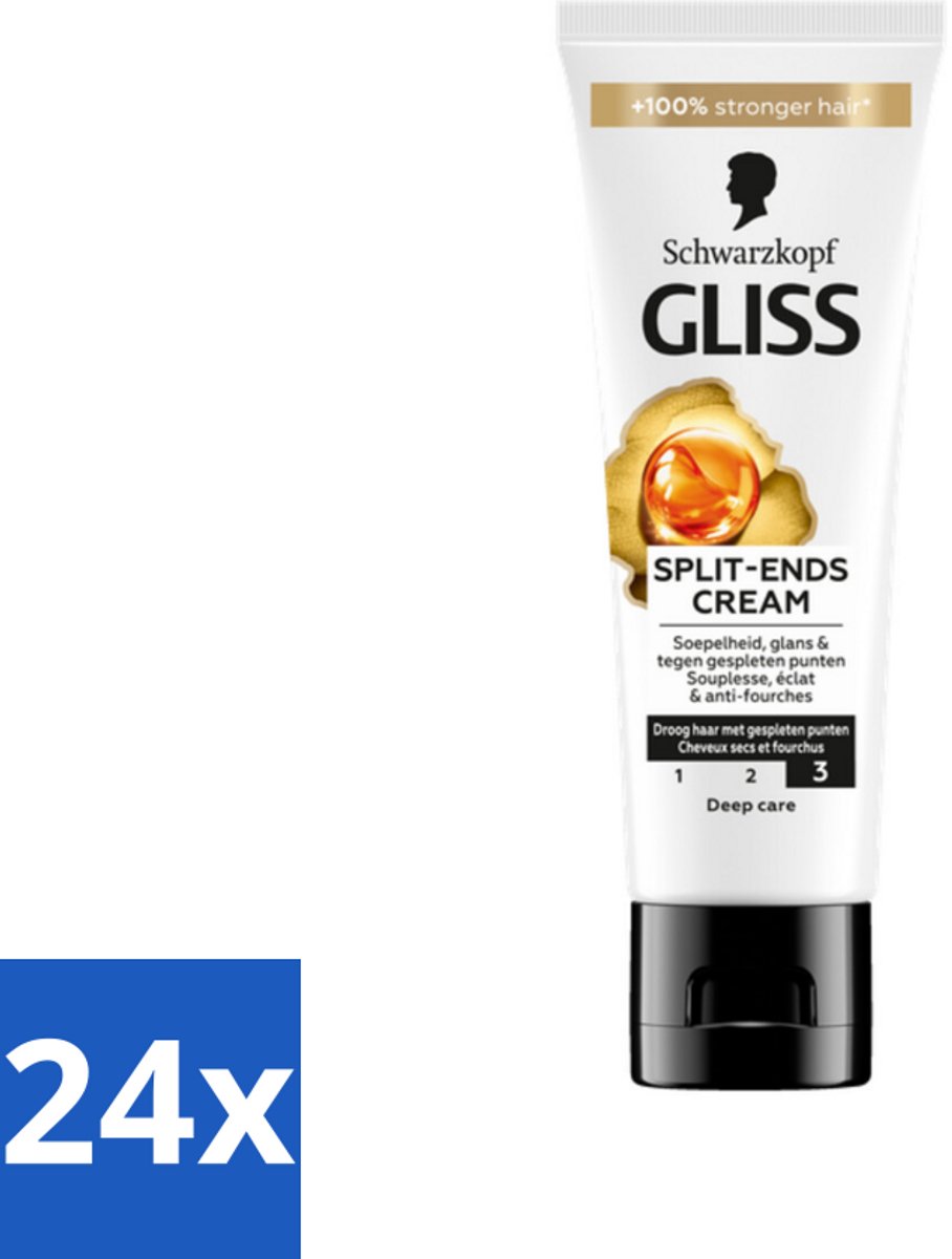 24 x Gliss - Split-Ends Cream - Tegen Gespleten Haarpunten - 50 ml - Gespleten Haarpunten - Haarverzorging - Haarcrème - Leave-in Crème - Haarbreuk Voorkomen