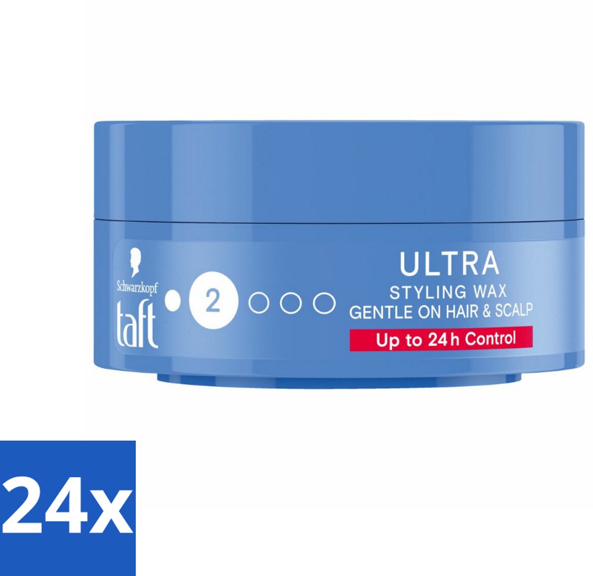 24 x Taft - Ultra 2 - Styling Wax - Flexibele textuur - 75 ml - Haarwax - Stylingwax - Taft Ultra Wax - Flexibele Hold - Glanzende Finish