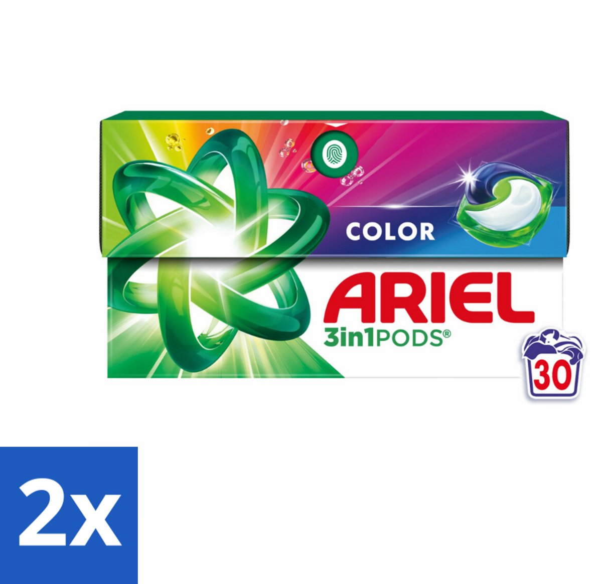 2 x Ariel - 3in1 Wasmiddel Pods - Color - 30 Pods - Ariel Wasmiddel - Wascapsules - Kleurwas - Vlekkenverwijderaar - Wasmiddel Pods