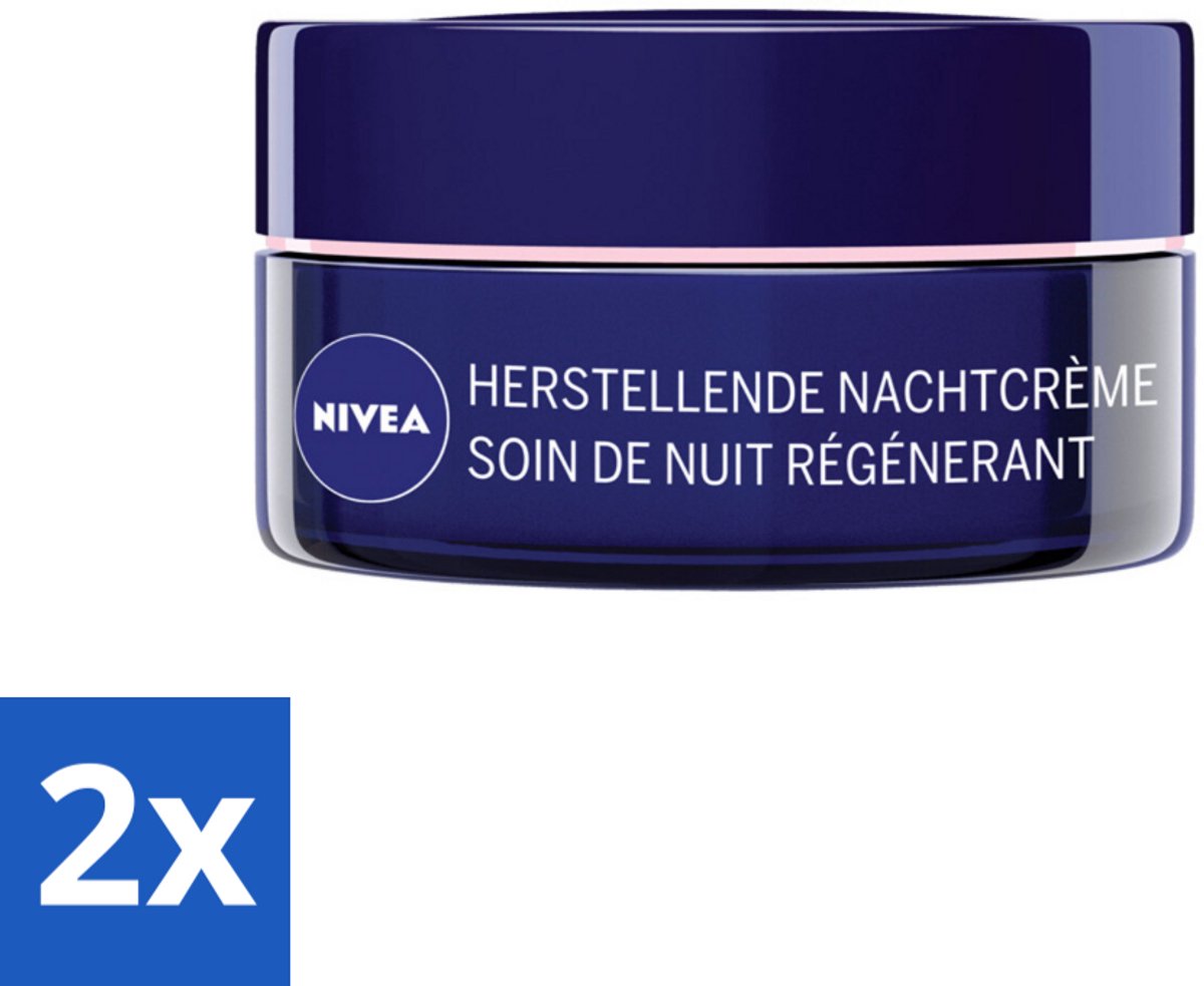 2 x NIVEA - Nachtcrème - Essentials +24U Voedend - Voor gevoelige & droge huid - Met Sheaboter & Amandelolie - 50 ml - Nivea Nachtcreme - Voedende Nachtcreme - Droge Huid - Gevoelige Huid - 24 Uur Hydratatie