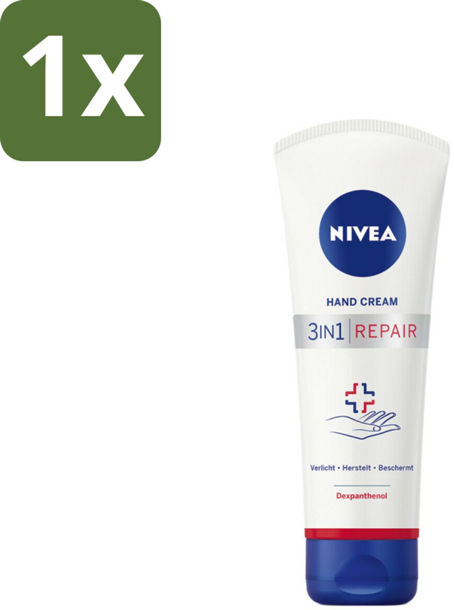 1 x NIVEA - Handcrème - 3-in-1 Herstel - Verlicht - Herstelt - Beschermt - 100 ml - Handcrème - Droge Handen - Herstel Handen - Hydratatie Handen - Dexpanthenol