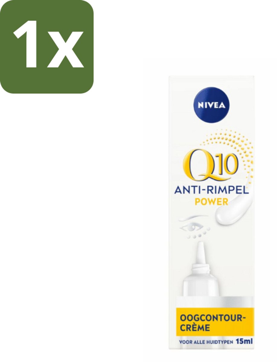 1 x NIVEA - Oogcrème - Q10 POWER - Tegen donkere kringen & rimpels - Voor alle huidtypen - Met Q10 & Creatine - 15 ml - Oogcrème - Donkere Kringen - Rimpels - Kraaienpootjes - Q10