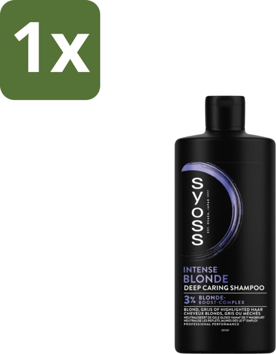 1 x SYOSS - Blonde - Shampoo - Langdurige Styling - 440ml - Blonde Shampoo - Blonde Haar - Kleurboost Shampoo - Gele Tint Neutraliseren - Salonwaardige Shampoo