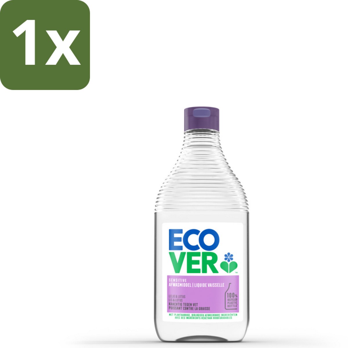 1 x Ecover - Afwasmiddel - Lelie & Lotus - 450 ml - Ecover Afwasmiddel - Afwasmiddel Lelie Lotus - Plantaardig Afwasmiddel - Afwasmiddel 450 Ml - Afwasmiddel Vegan