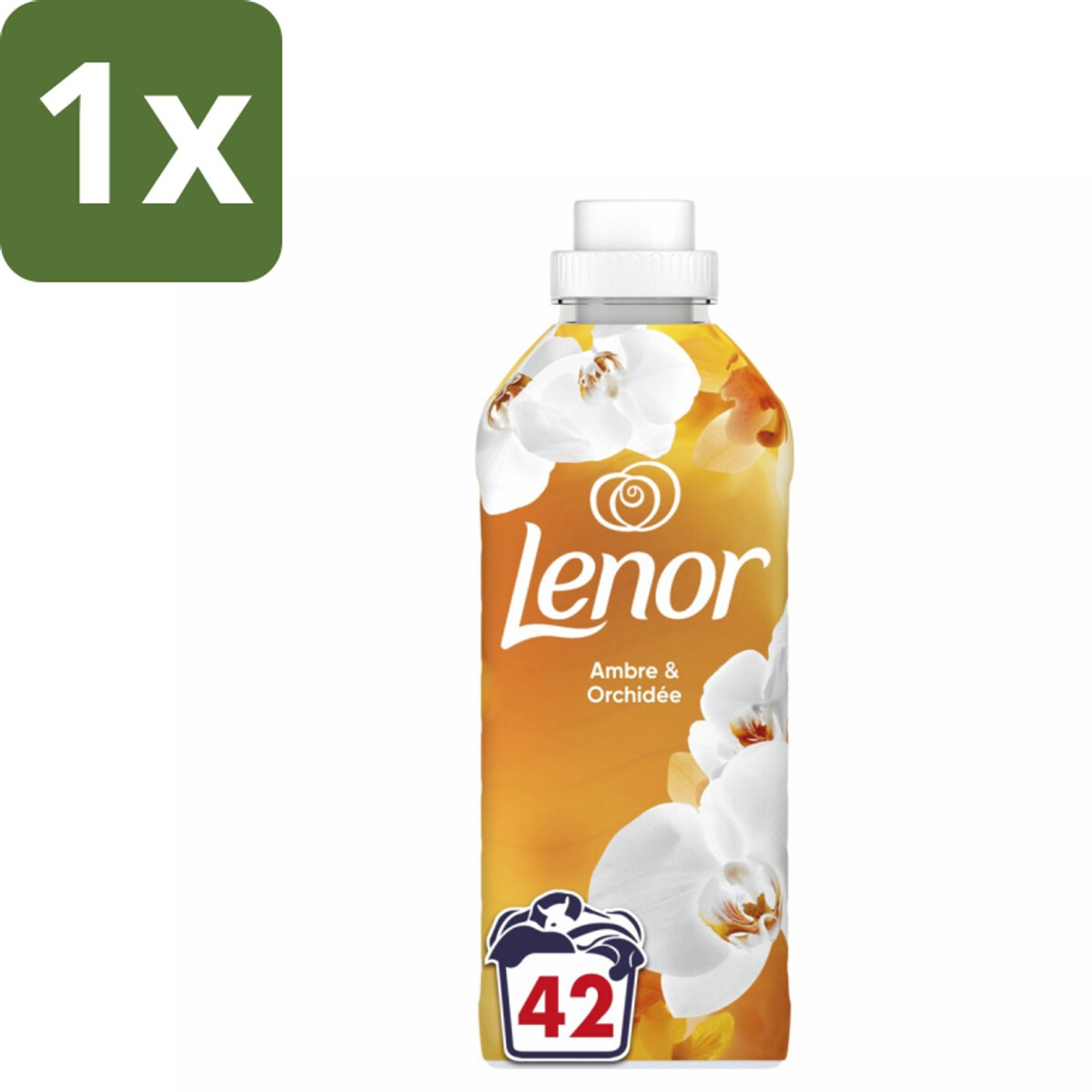 1 x Lenor - Wasverzachter - Amber & Orchidee - Fris & Zacht - 42 Wasbeurten - Wasverzachter - Frisheid - Ontspanning - Geur - Wasmachine