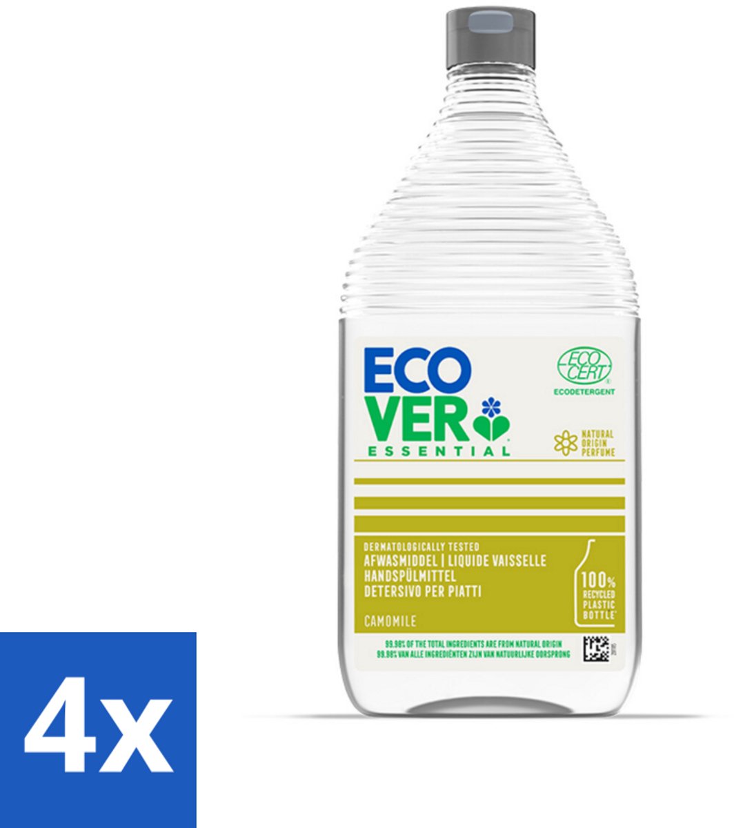 4 x Ecover - Afwasmiddel Essential - Kamille - 950 ml - Afwasmiddel - Biologisch Afbreekbaar - Plantaardige Formule - Kamille - Ecologisch