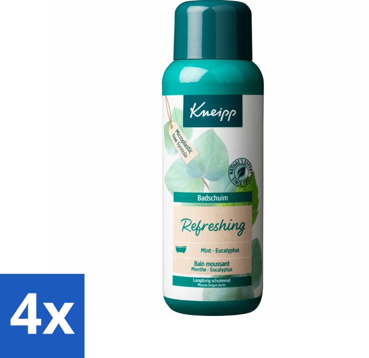 4 x Kneipp - Badschuim - Mint Eucalyptus - Verfrissend - 400 ml - Badschuim - Eucalyptus - Munt - Verfrissend - Ontspannend