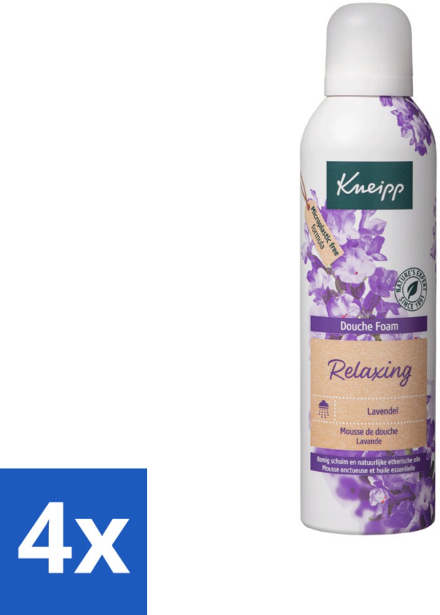 4 x Kneipp - Douche schuim - Relaxing - Lavendel - 200 ml - Douche Foam - Lavendel - Ontspanning - Stressvermindering - Aromatherapie