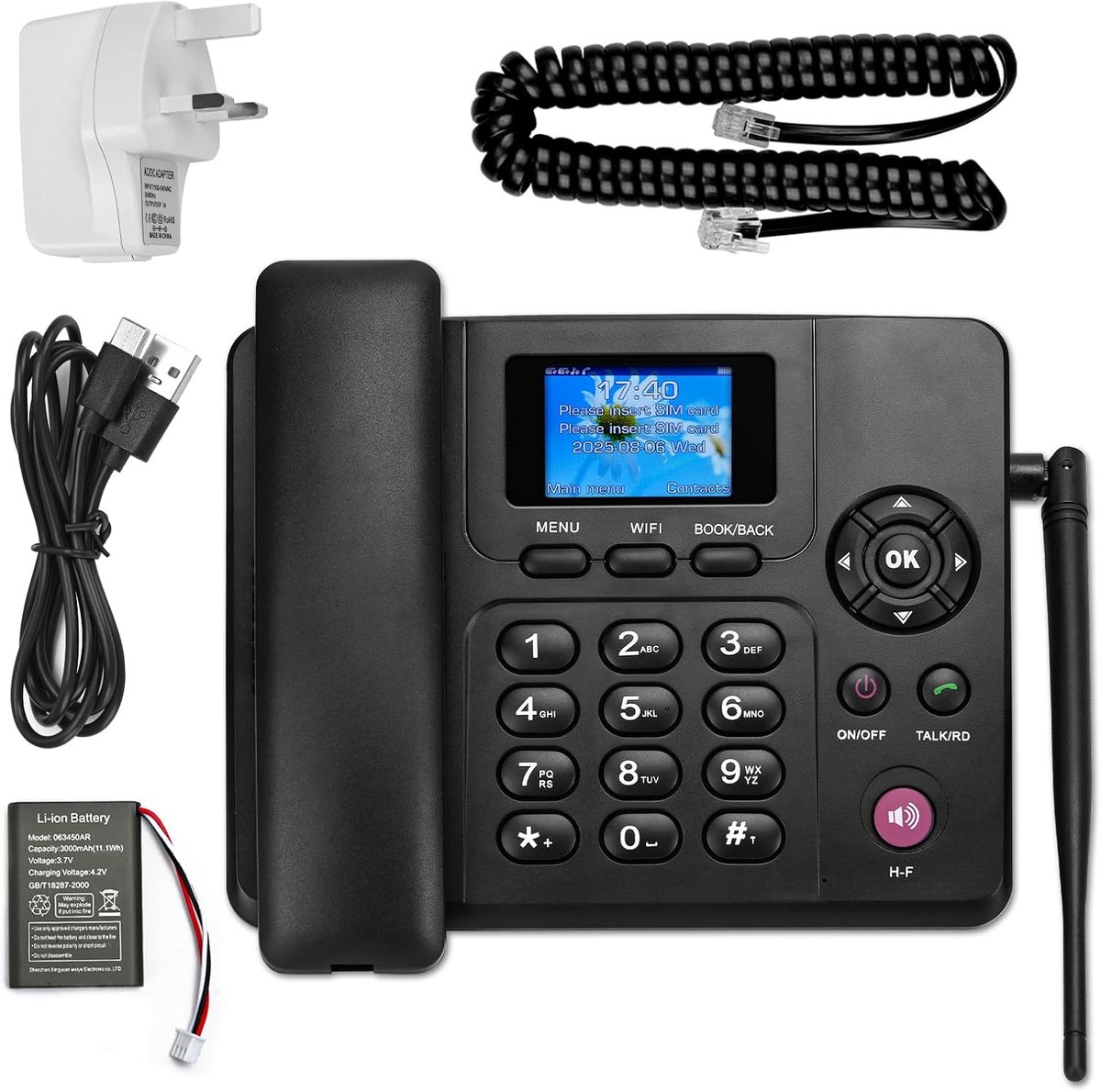 Draadloze telefoon 2,3,4G - Dual SIM, Wi-Fi - Groot kleurenscherm - Ideaal voor huis of kantoor - ShopVlot