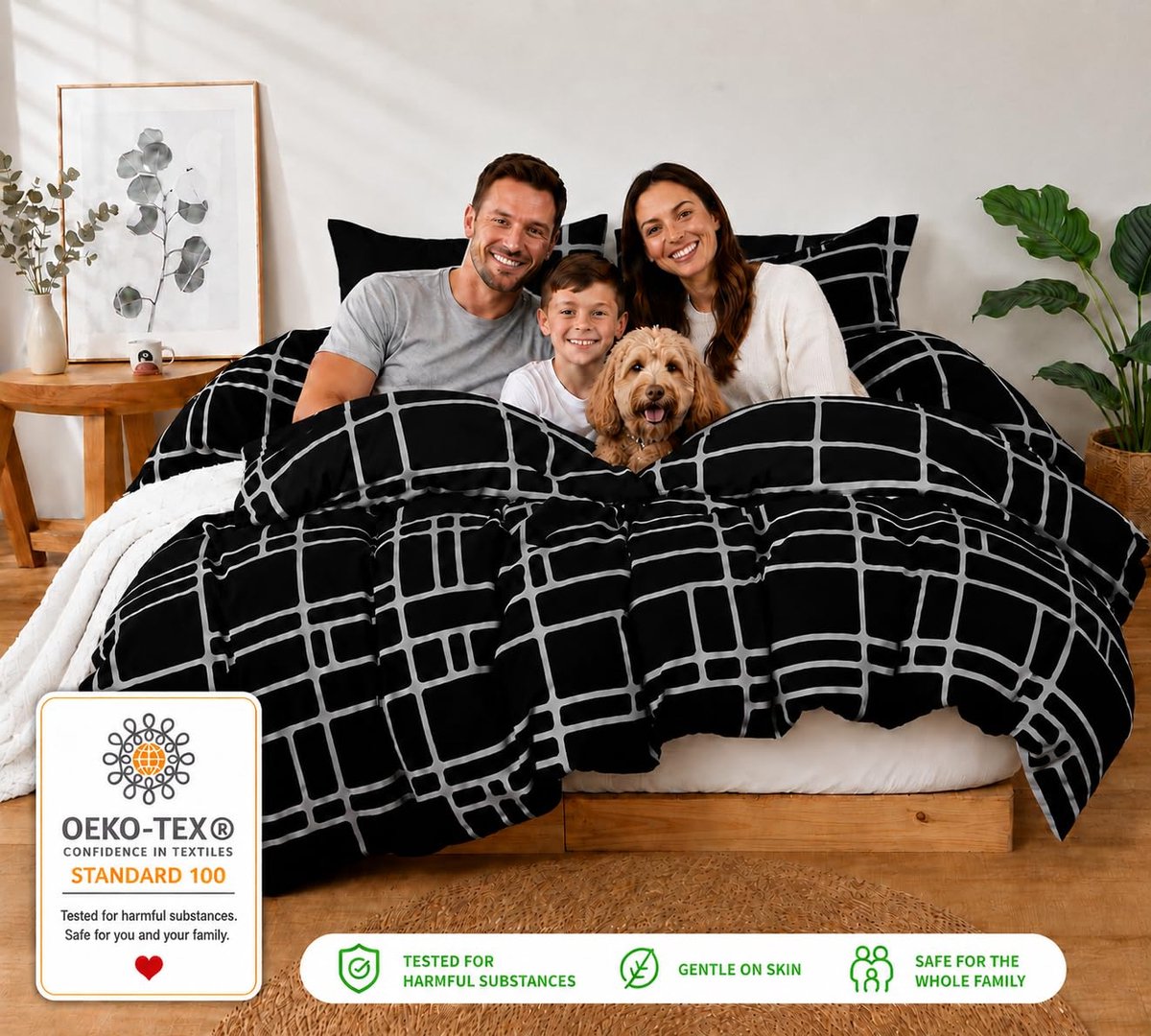 Dekbedovertrekset tweepersoons - Premium geborsteld microvezel - Omkeerbaar - Hypoallergeen en ultrasoft - ShopVlot