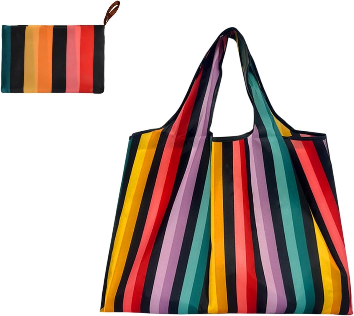 Opvouwbare Boodschappentas - Regenboog - 52 x 40 cm - Duurzaam en Wasbaar - Voor Winkelen en Reizen