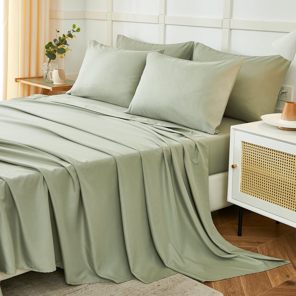Lakenset 6-delig queensize - superzachte microvezel - kreukvrij - perfect voor een luxe slaapervaring - ShopVlot
