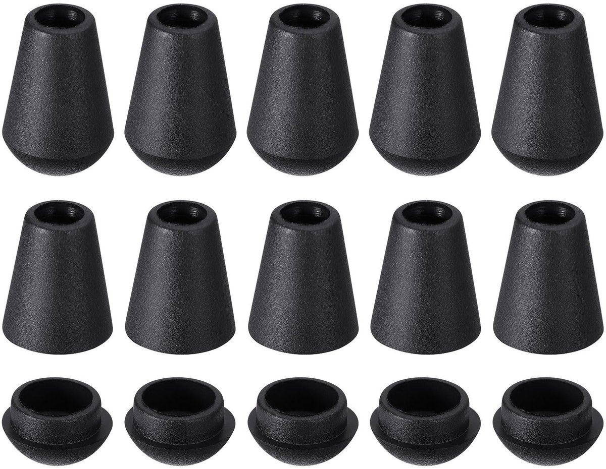 Eindkappen voor bellen 20 stuks - kunststof - zwart - ideaal voor het vergrendelen van touw - ShopVlot