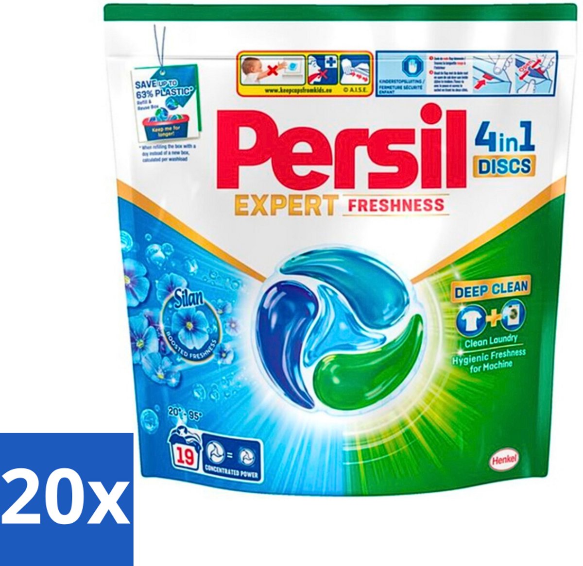 20 x Persil - Wasmiddel - Wasmiddelcapsules Freshness by Silan - Langdurige Frisheid - 19 wasbeurten - Voordeelverpakking - 20 stuks