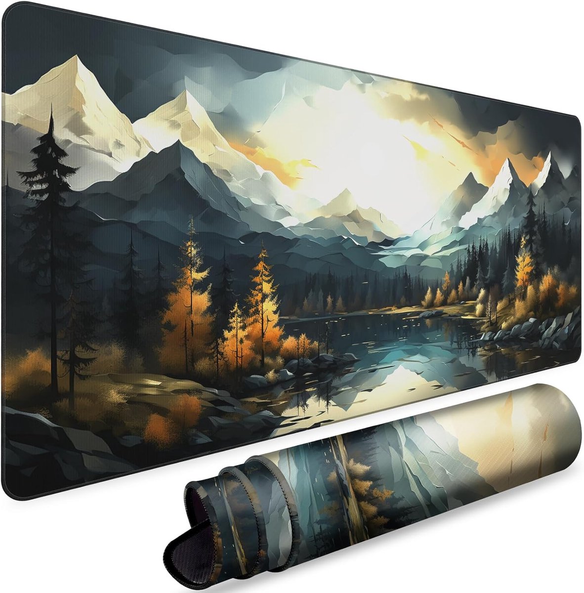 SnelShoppen - Grote XL Gaming Muismat Toetsenbord Pad 35.4 x 15.7 Inch - Volledige Bureau Beschermmat met Antislip Rubber Onderkant voor Thuis Kantoor