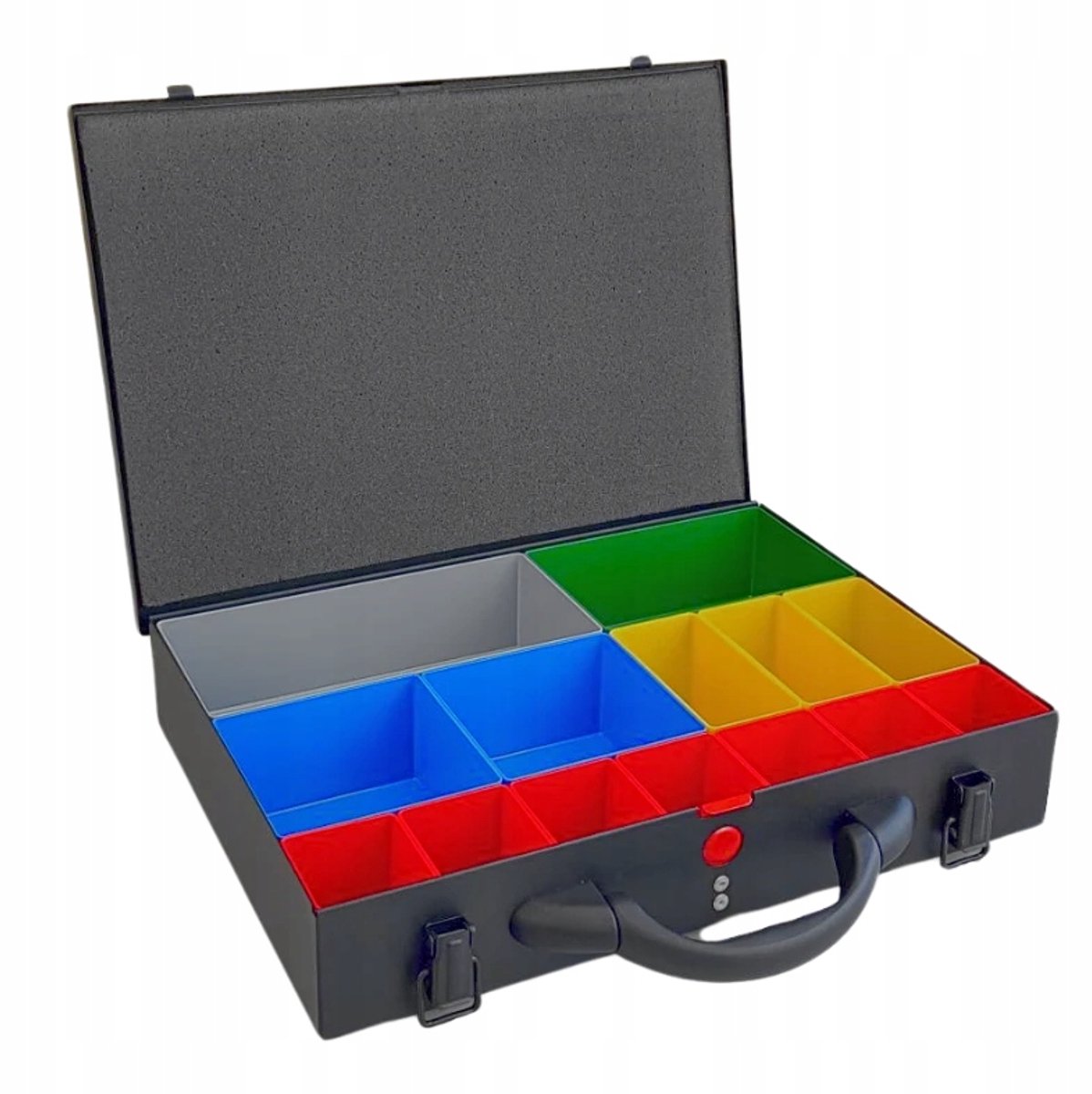 Metalen Koffer 390x280x70mm met 14 Verstelbare Bakjes
