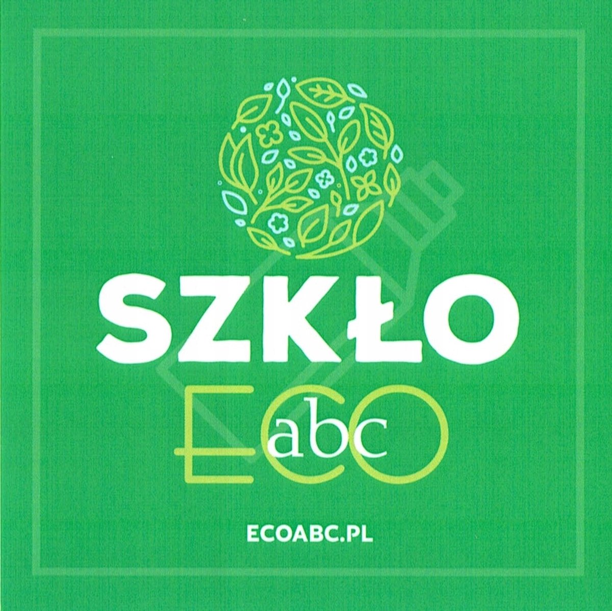 Groene afvalscheidingsbak 50L met glas-sticker